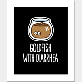 Funny veterinarian goldfish with diarrhea cartoon Posters and Art